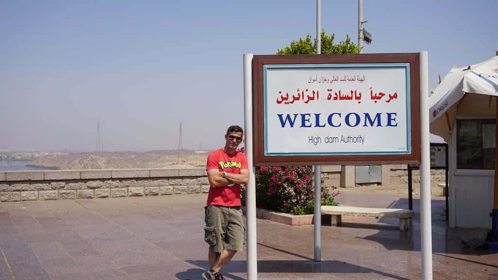 Aswan High Dam Welcome Sign Wallpaper