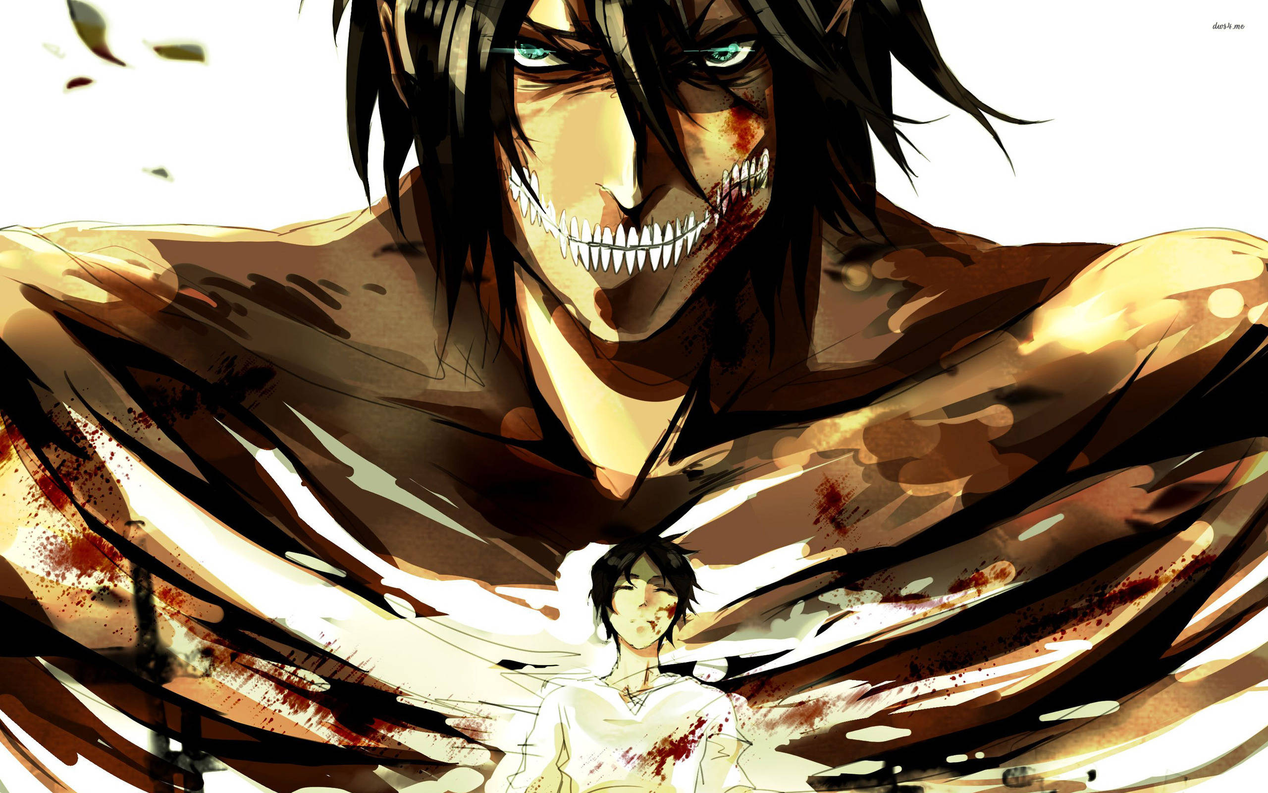 Attack On Titan Pc Eren And Titan Form Wallpaper