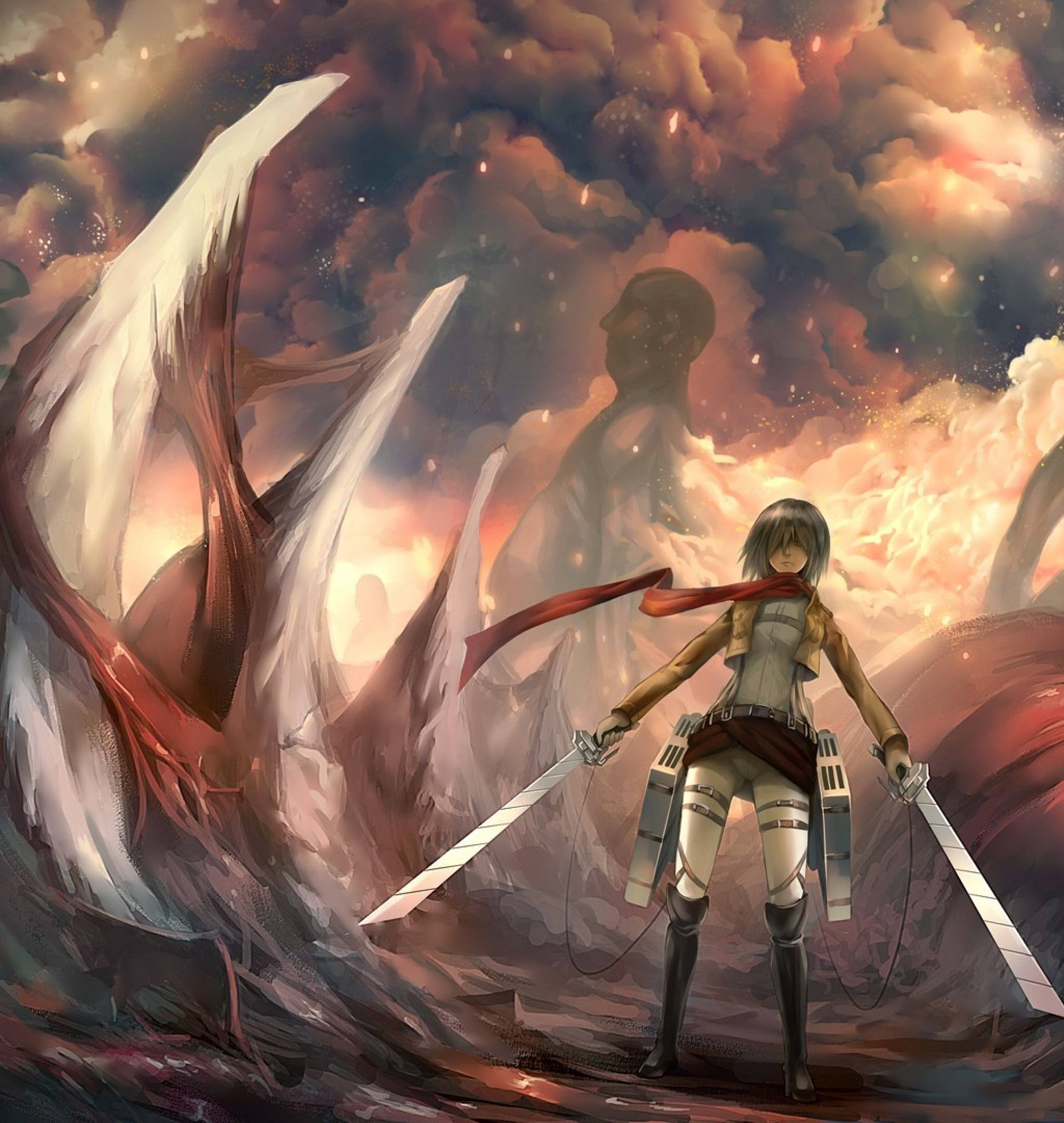Attack On Titans 4k Mikasa Two Swords Wallpaper