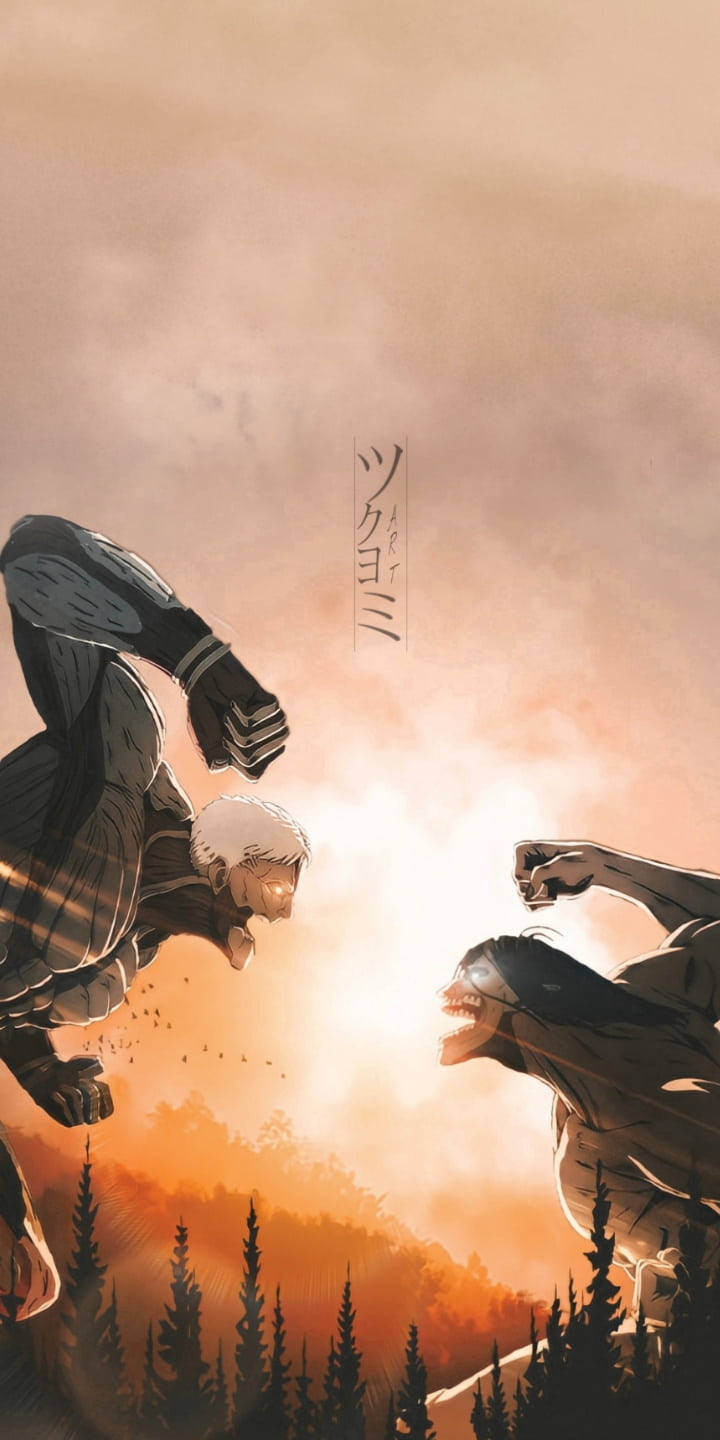 Attack Titan And Armored Attack On Titan Iphone Wallpaper