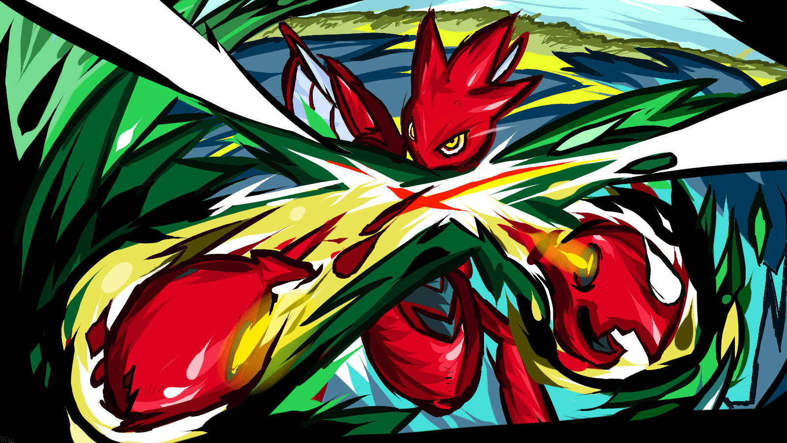 Attacking Scizor Art Wallpaper