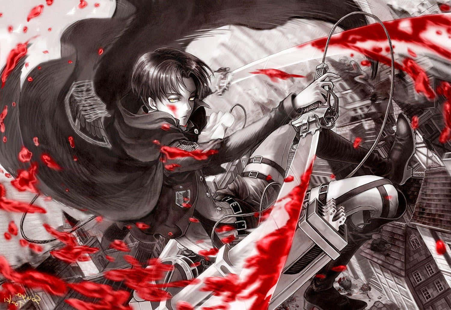 Attackon Titan Leviin Action Wallpaper