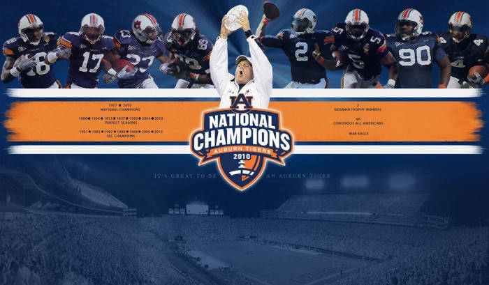 Auburn Football National Champions Players Posing Wallpaper