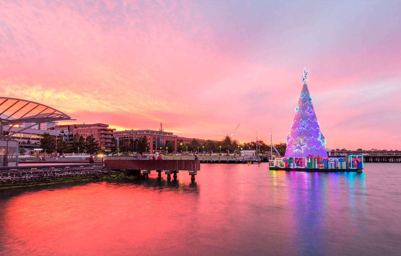 Australian Christmas Geelong Waterfront Wallpaper