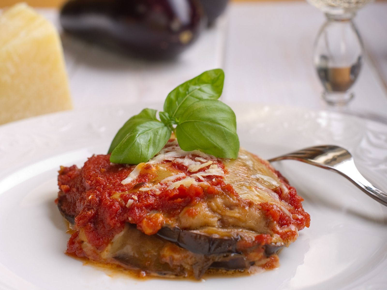 Authentic Roman-style Eggplant Parmigiana Wallpaper