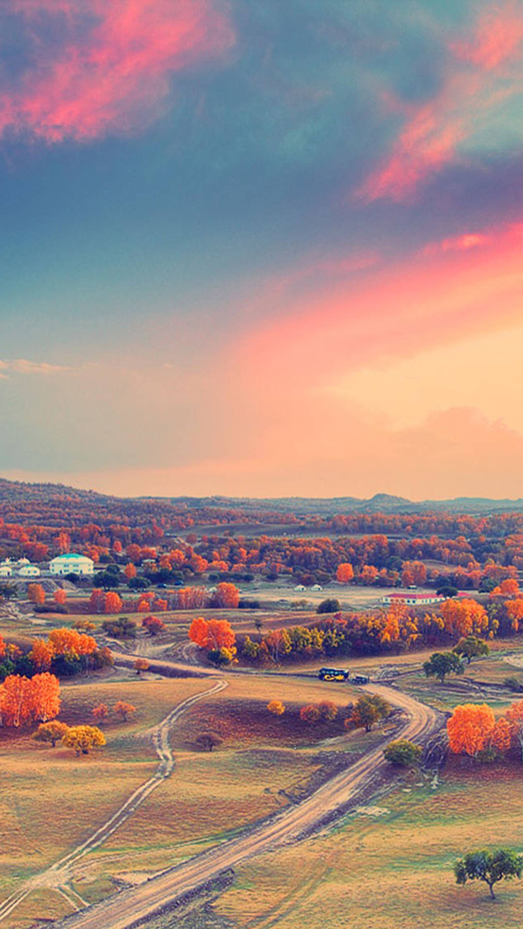 Autumn Iphone Rolling Hills Scenery Wallpaper