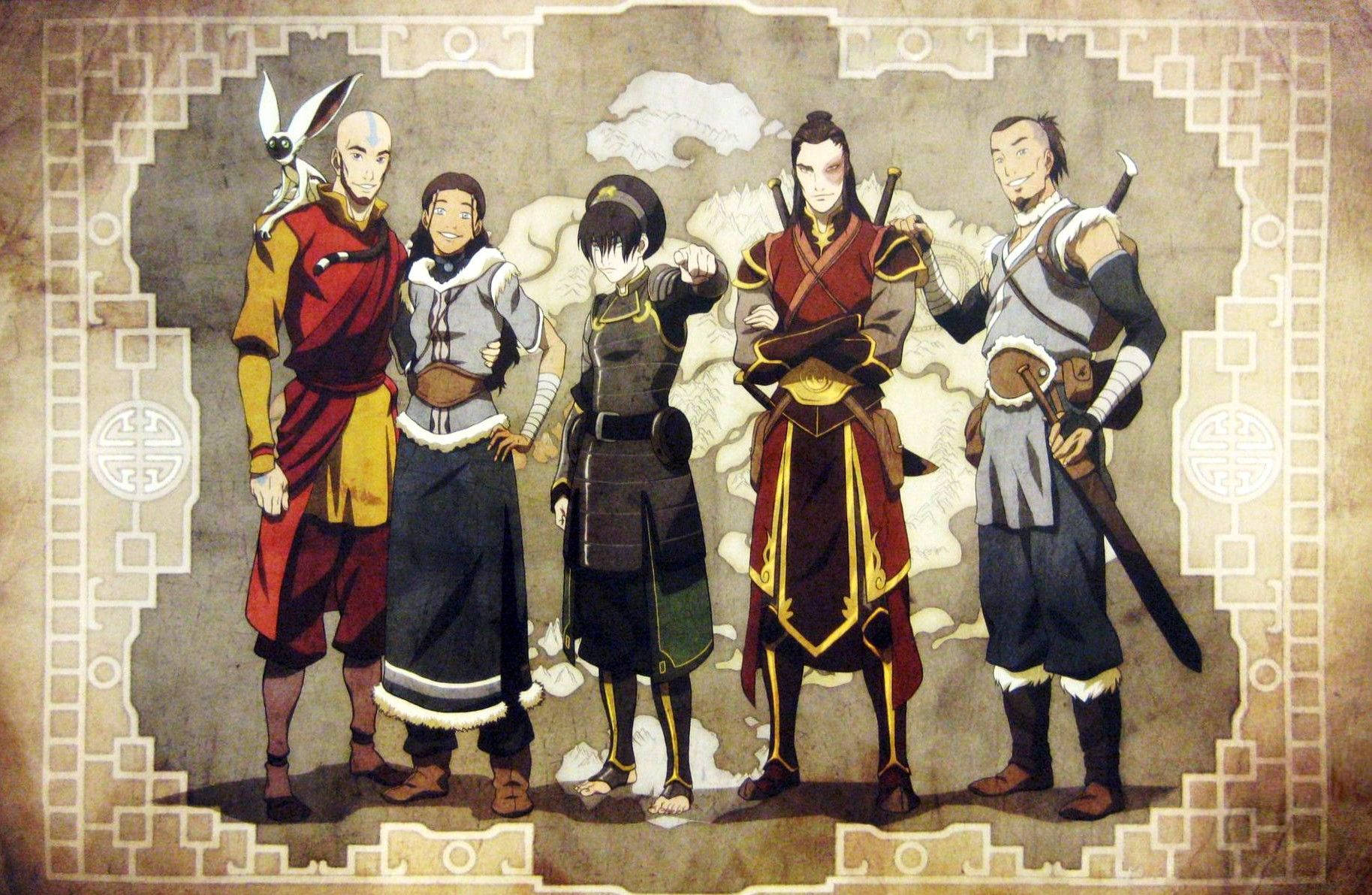 Avatar The Last Airbender Adult Main Characters Wallpaper