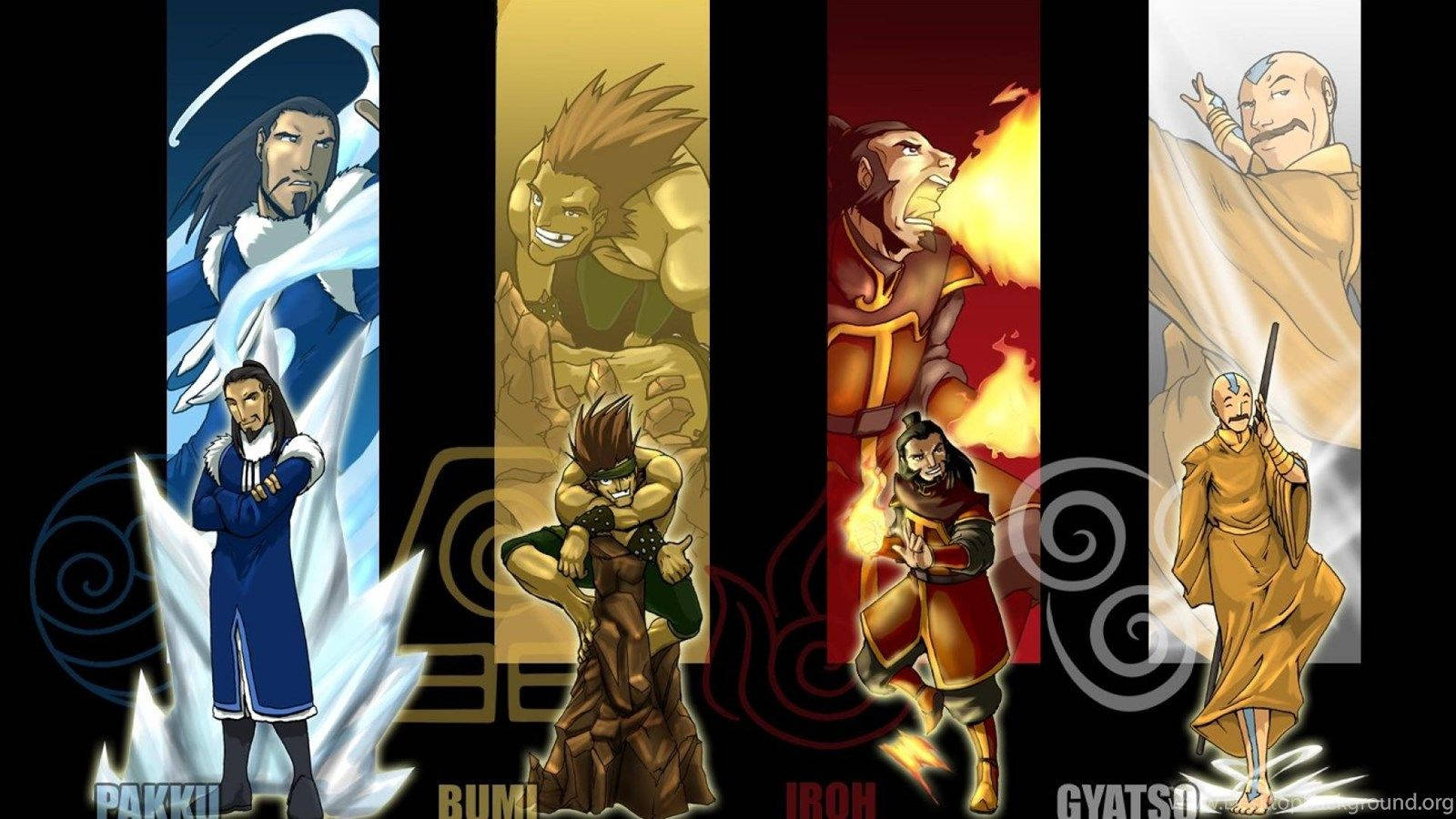 Avatar The Last Airbender Four Elements Masters Wallpaper