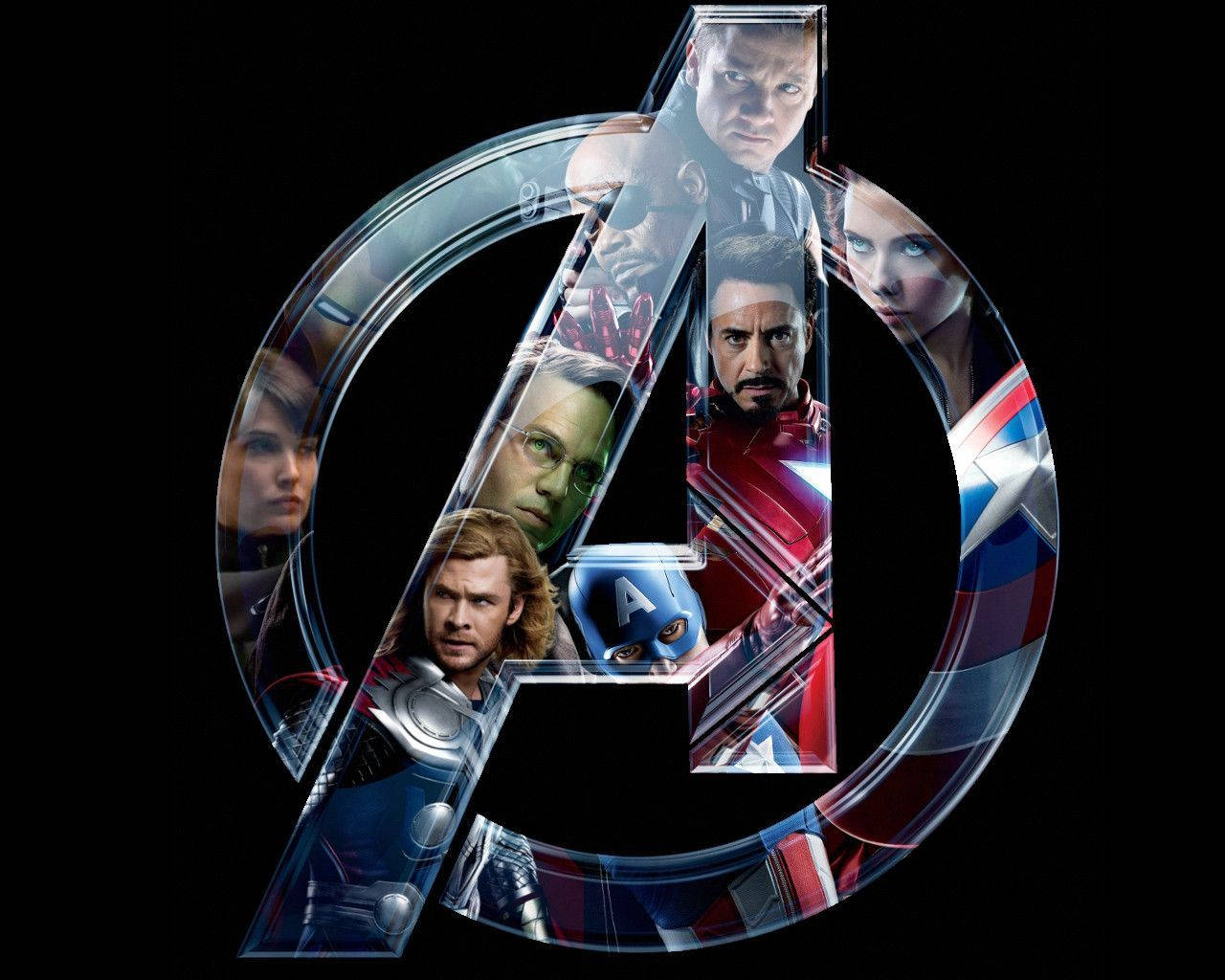 Avenger 3d Heroes In Logo Wallpaper