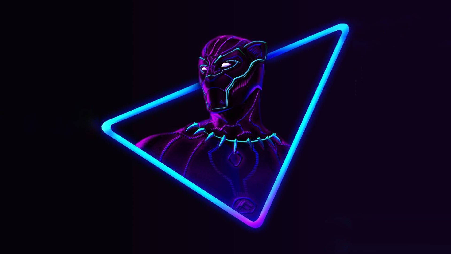 Avengers Neon Black Panther Desktop Wallpaper