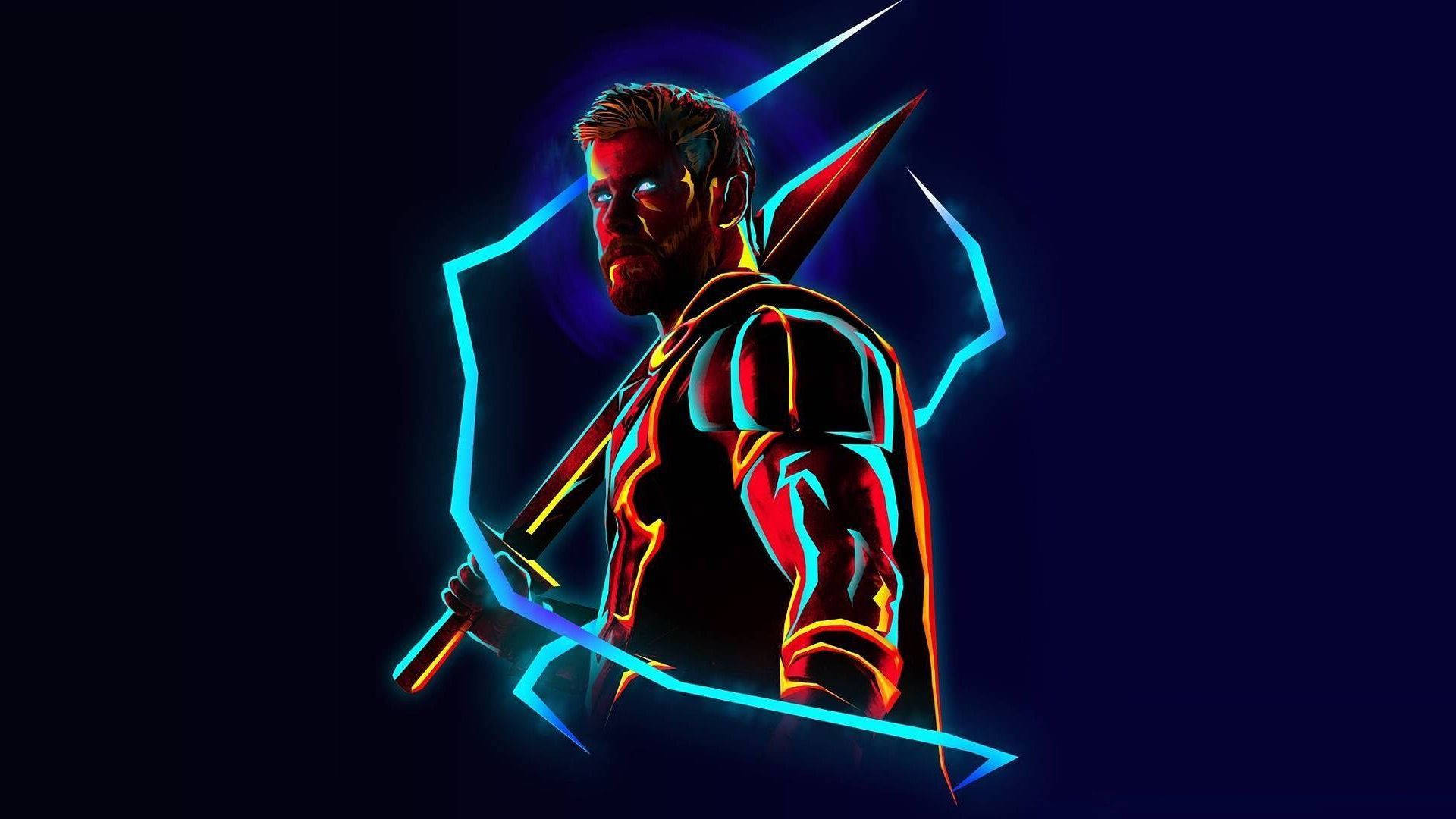 Avengers Neon Thor Desktop Wallpaper