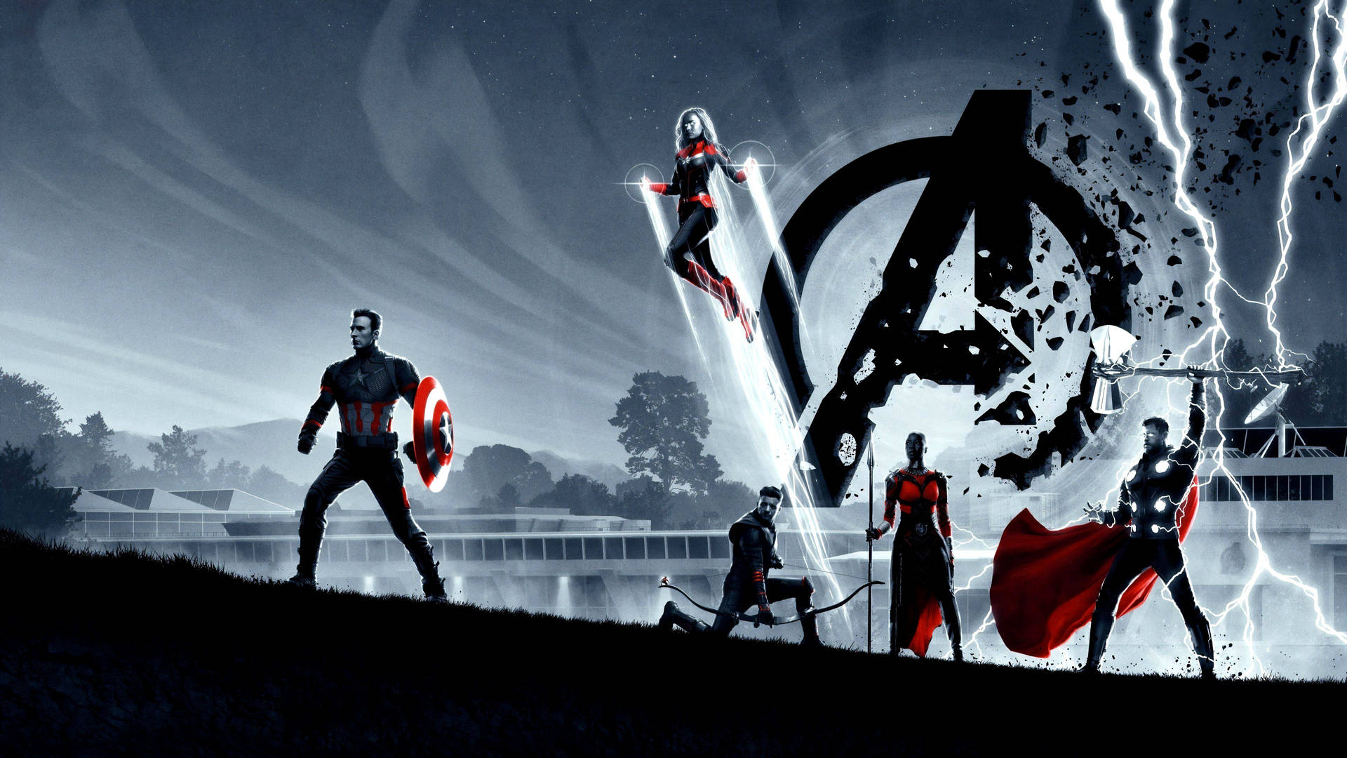 Avengers Silhouettes Marvel Pc Wallpaper