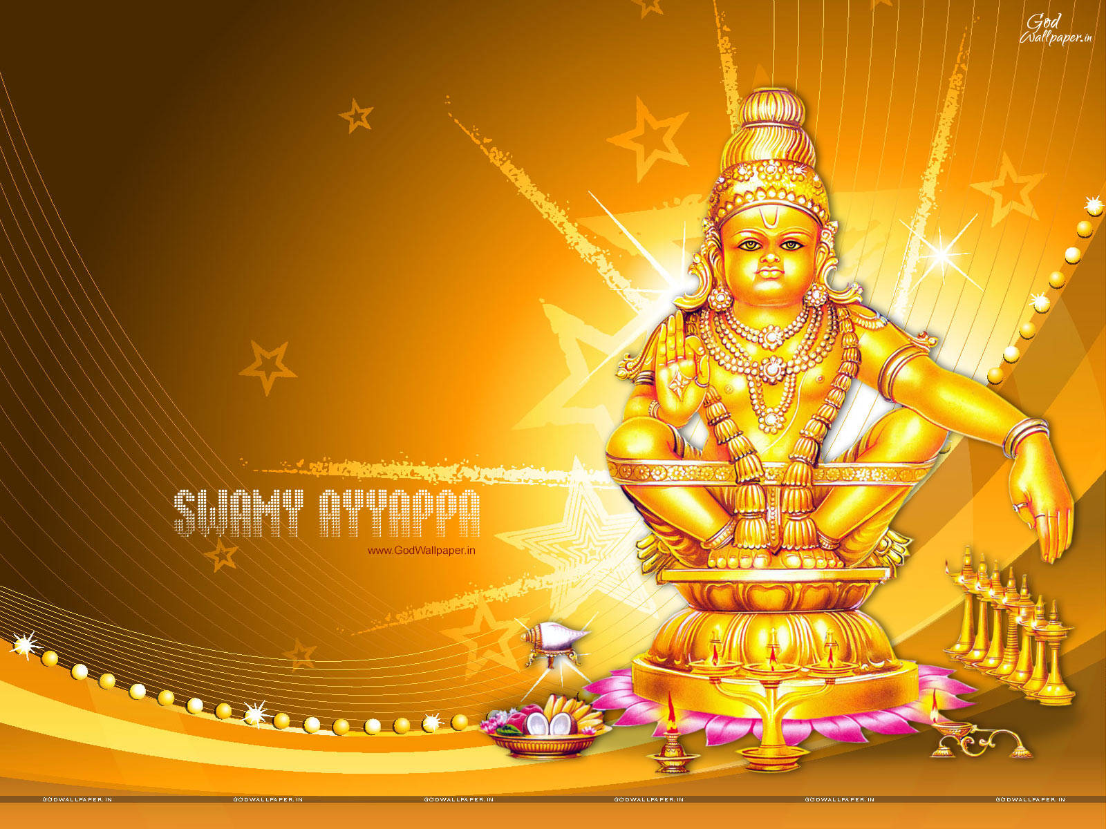 Ayyappan Gold Star God Wallpaper