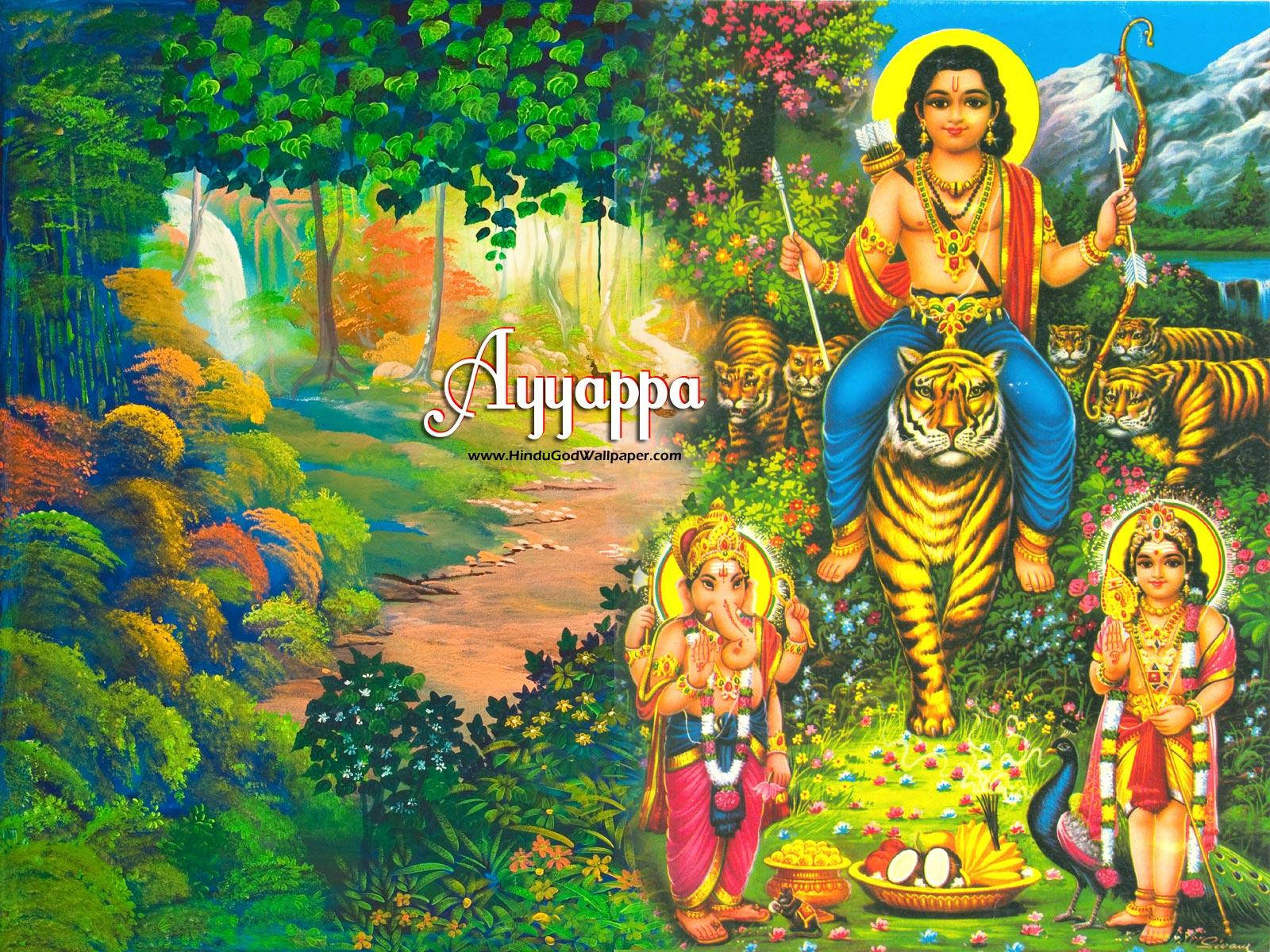 Ayyappan Hindu Deity Nature Wallpaper