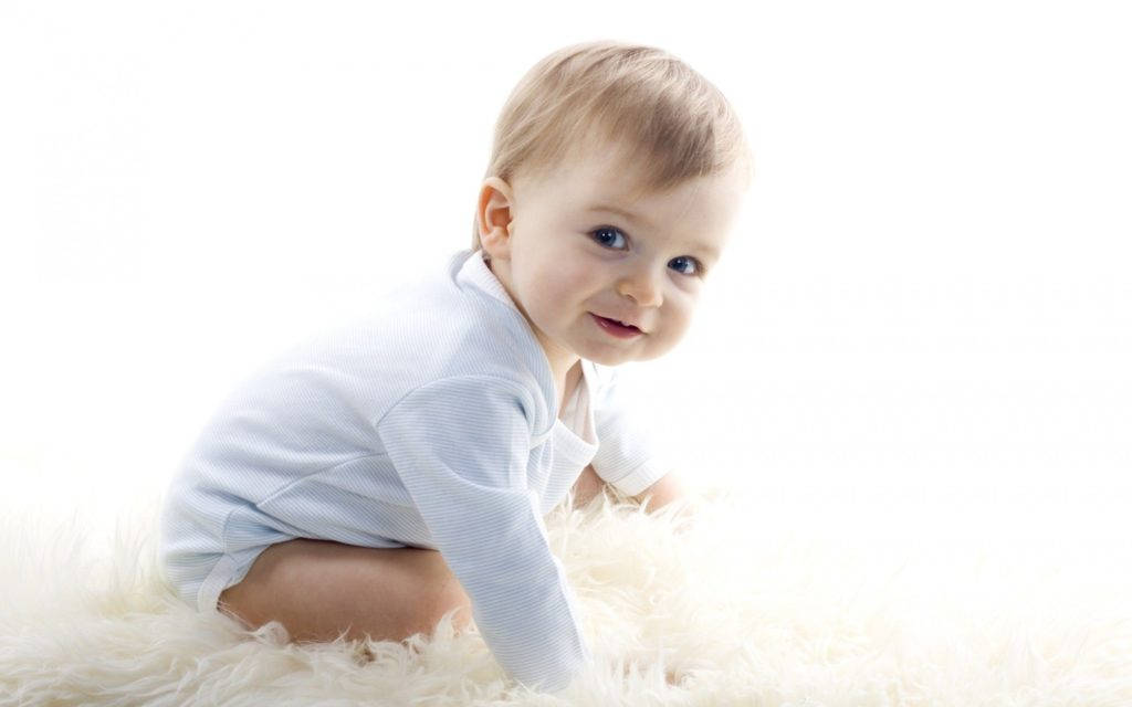 Baby Boy In White Onesie Wallpaper