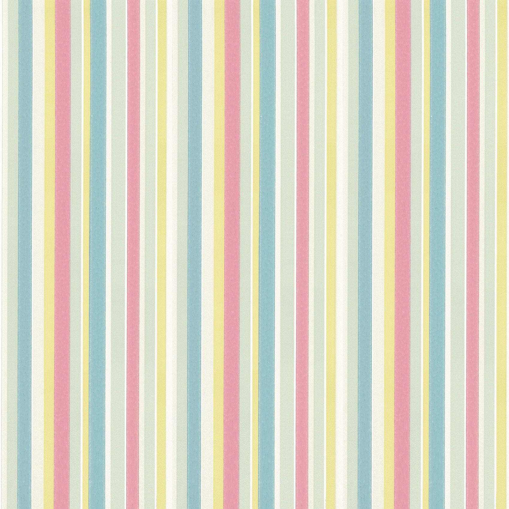 Baby Colors Pastel Striped Pattern Wallpaper