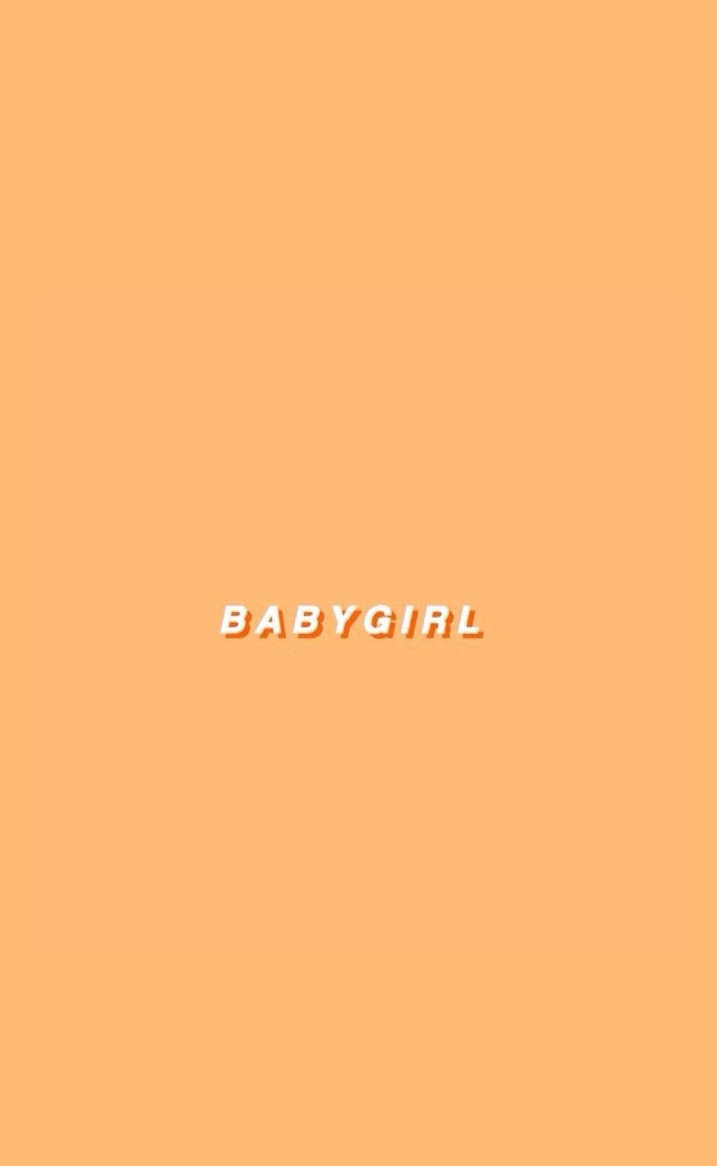 Baby Girl Minimalist Orange Aesthetic Wallpaper