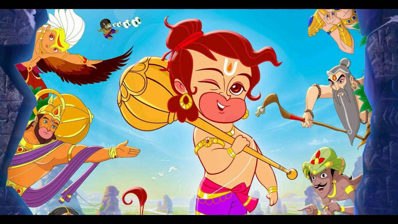 Baby Hanuman Cartoon Characters Wallpaper