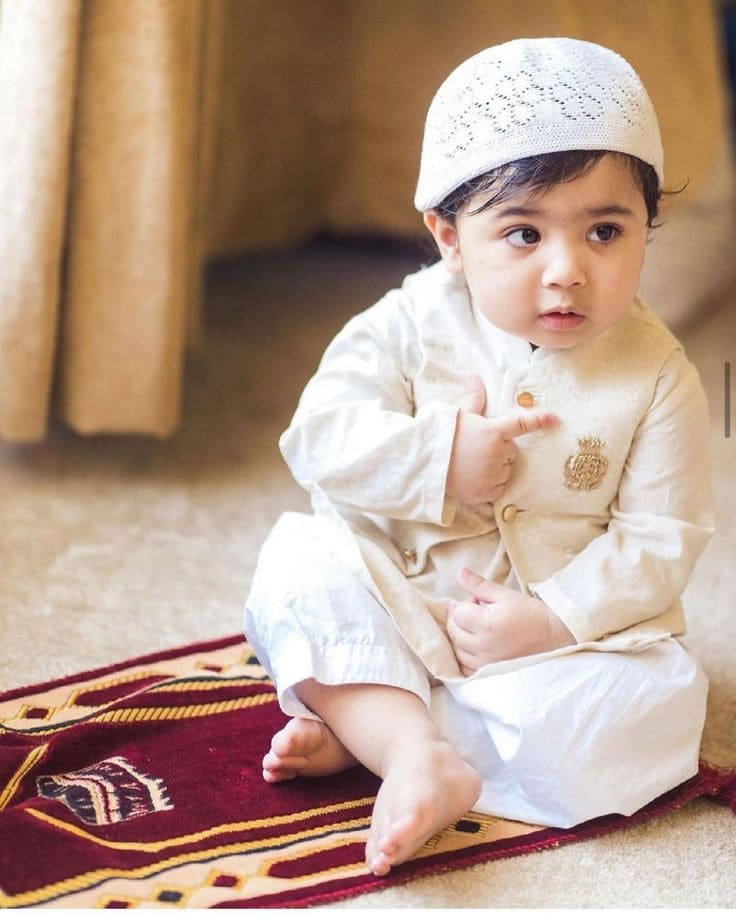Baby Islamic Boy In White Wallpaper