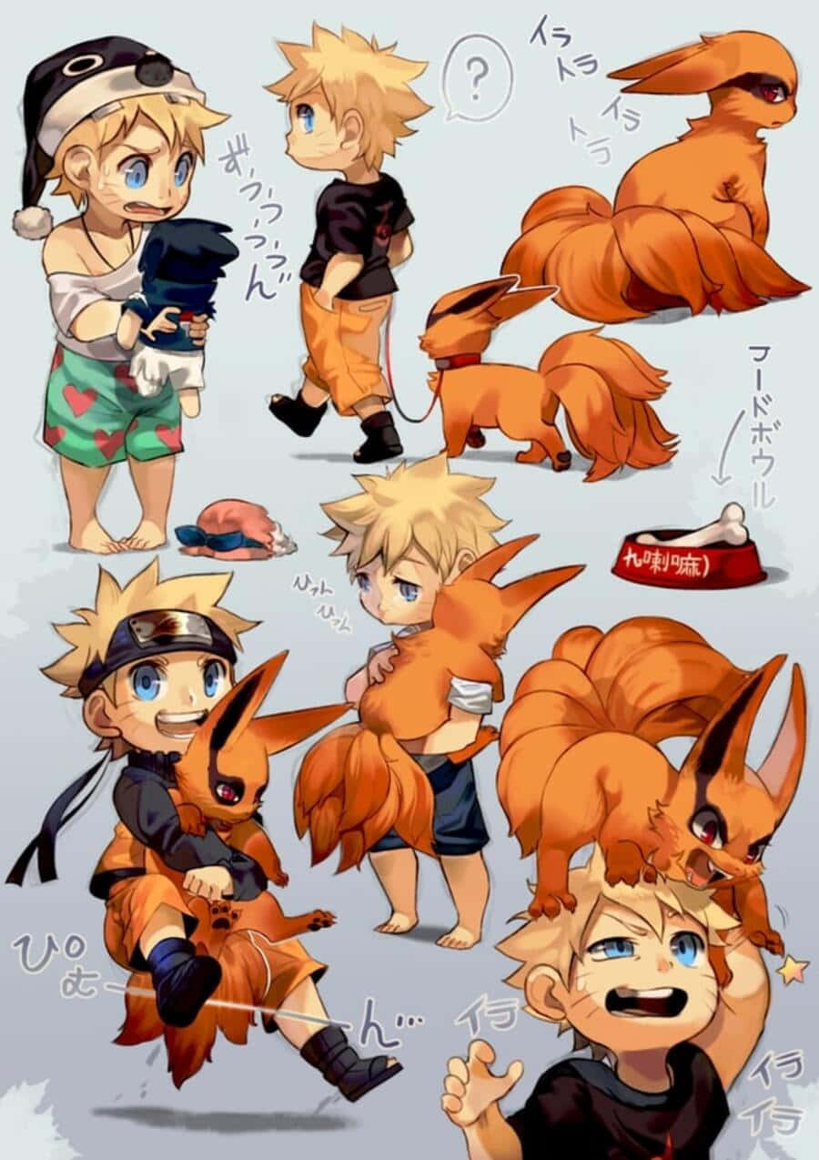 Baby Kurama's Adorable Glare Wallpaper