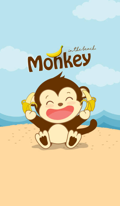 Baby Monkey At The Beach Wallpaper