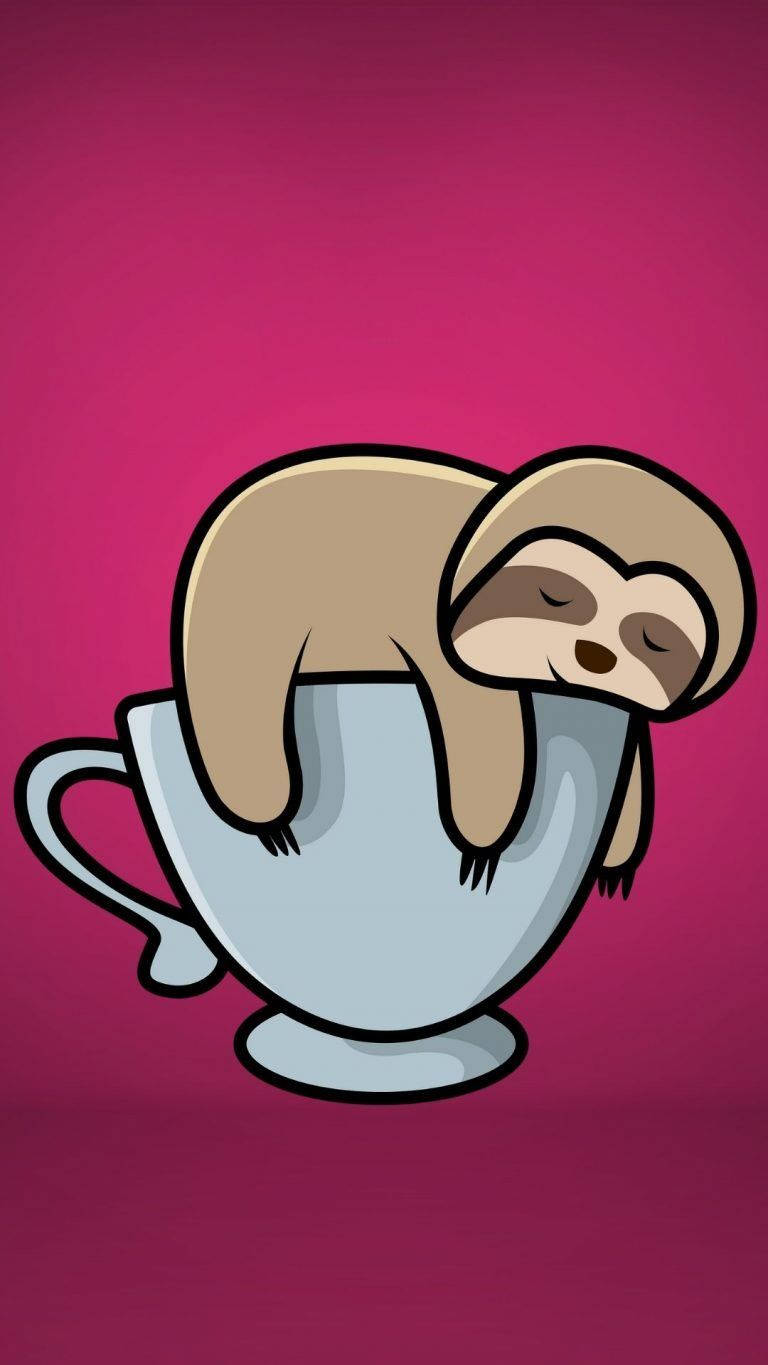 Baby Sloth On A Cup Wallpaper