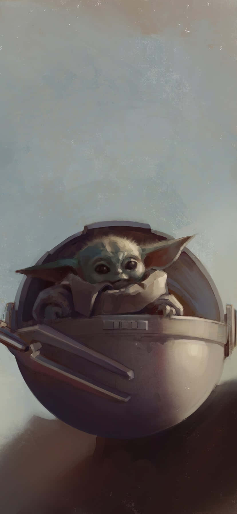 Baby Yoda Inside Circle Iphone Wallpaper