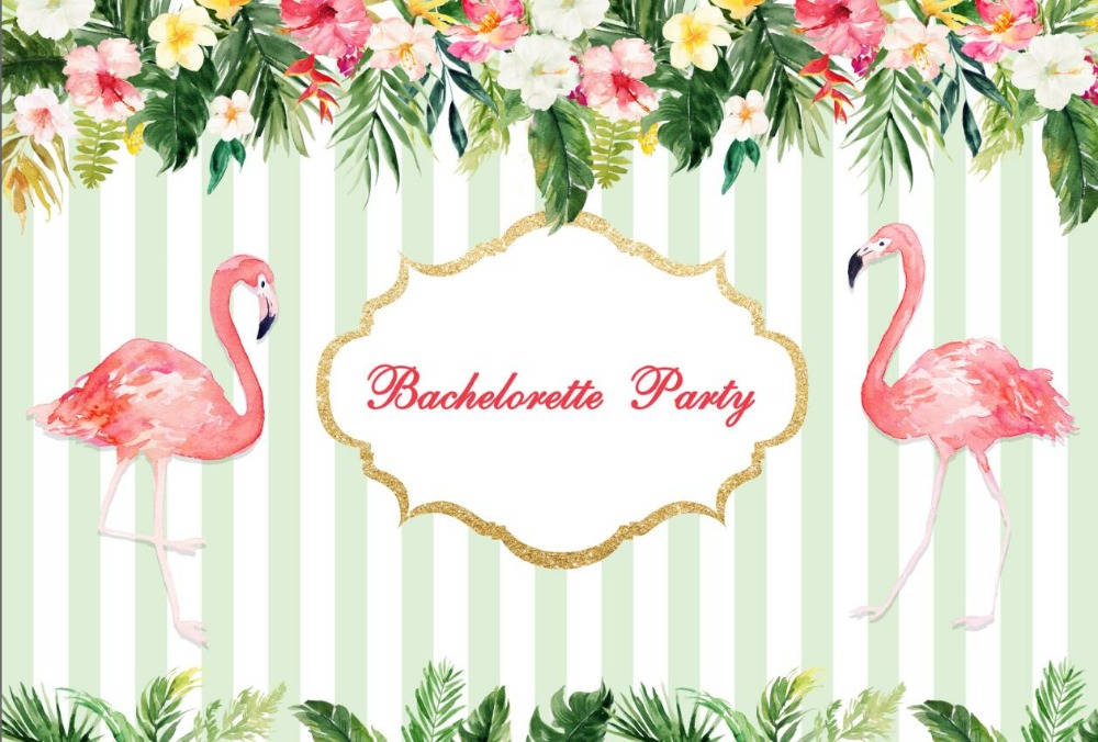 Bachelorette Party Sign With Flamingos Wallpaper