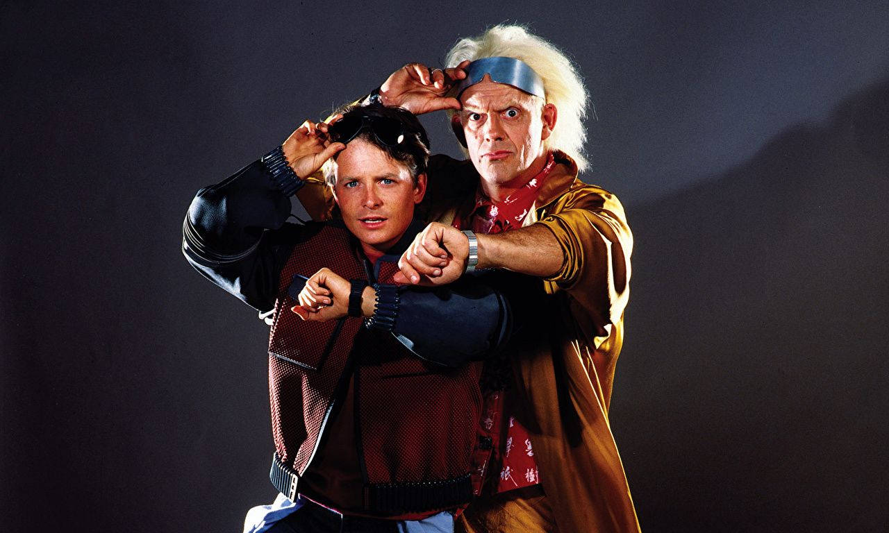 Back To The Future Marty And Dr. Brown Wallpaper