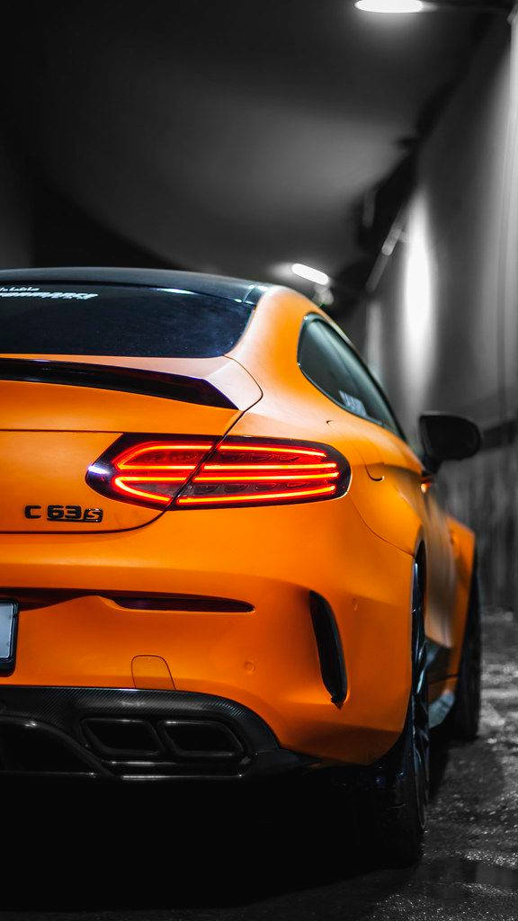 Back View Of Orange Amg Wallpaper