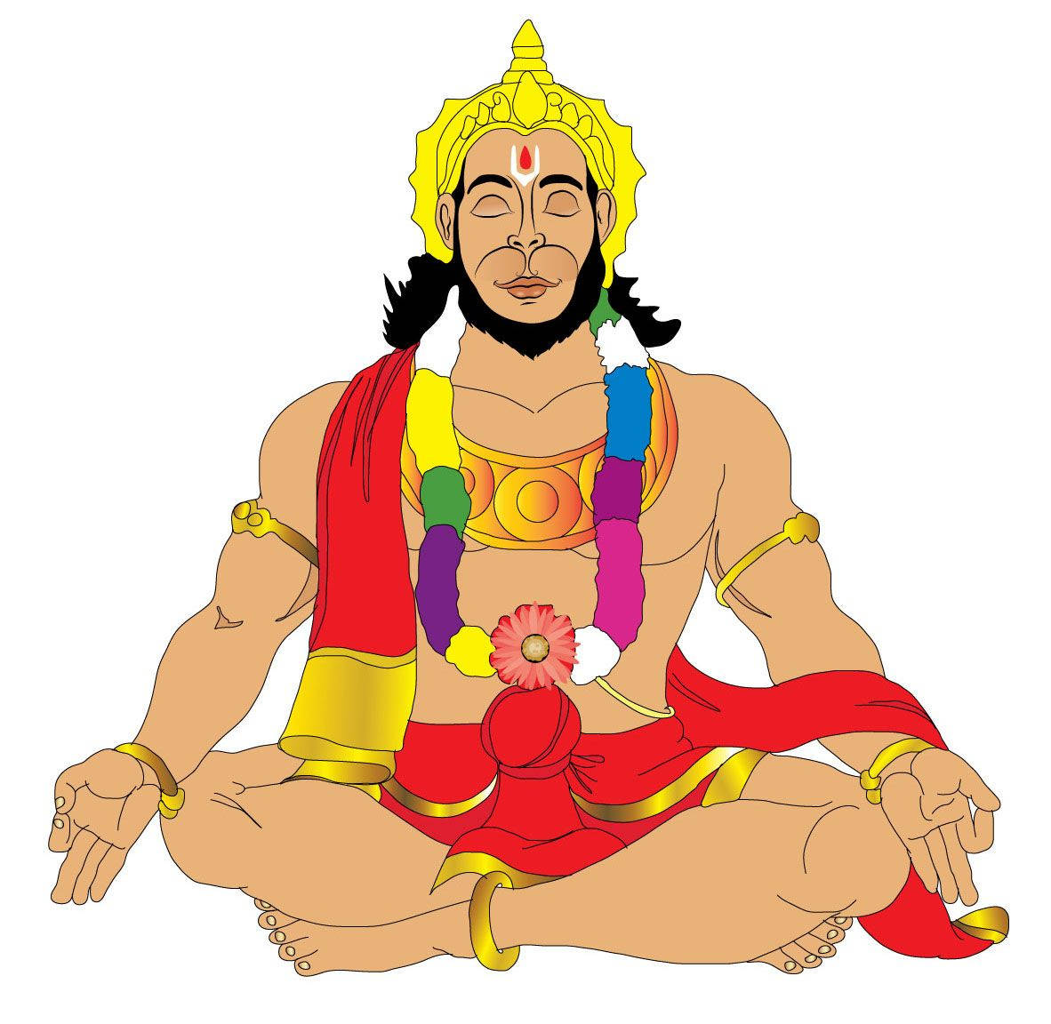 Bajrang Dal - Lord Hanuman In Meditation Hd Wallpaper