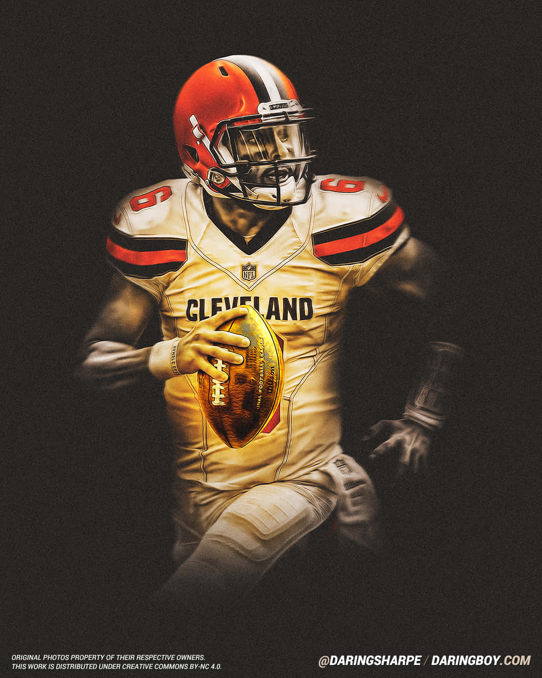 Baker Mayfield Cleveland Black Background Wallpaper