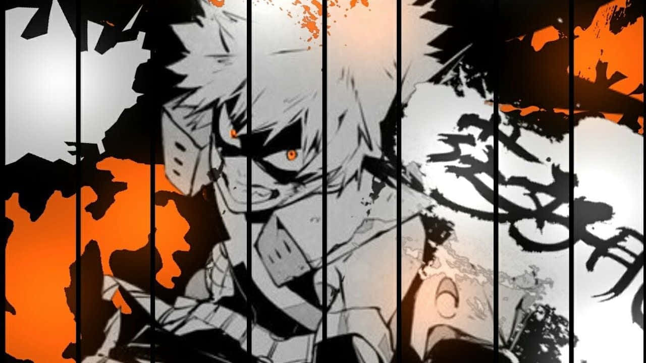 Bakugou Aesthetic Desktop Black And Orange Wallpaper