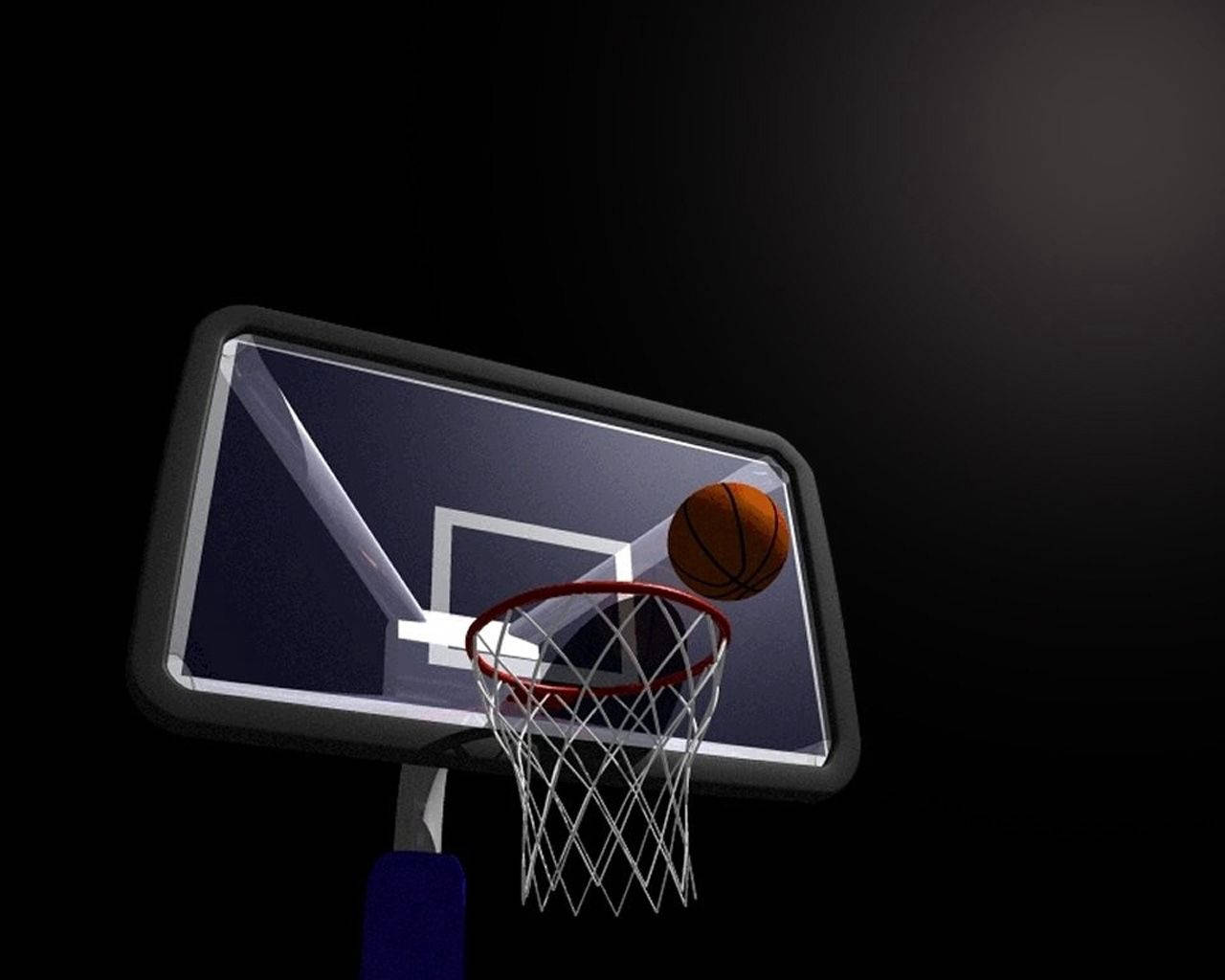Ball On Basketball Board And Ring Wallpaper