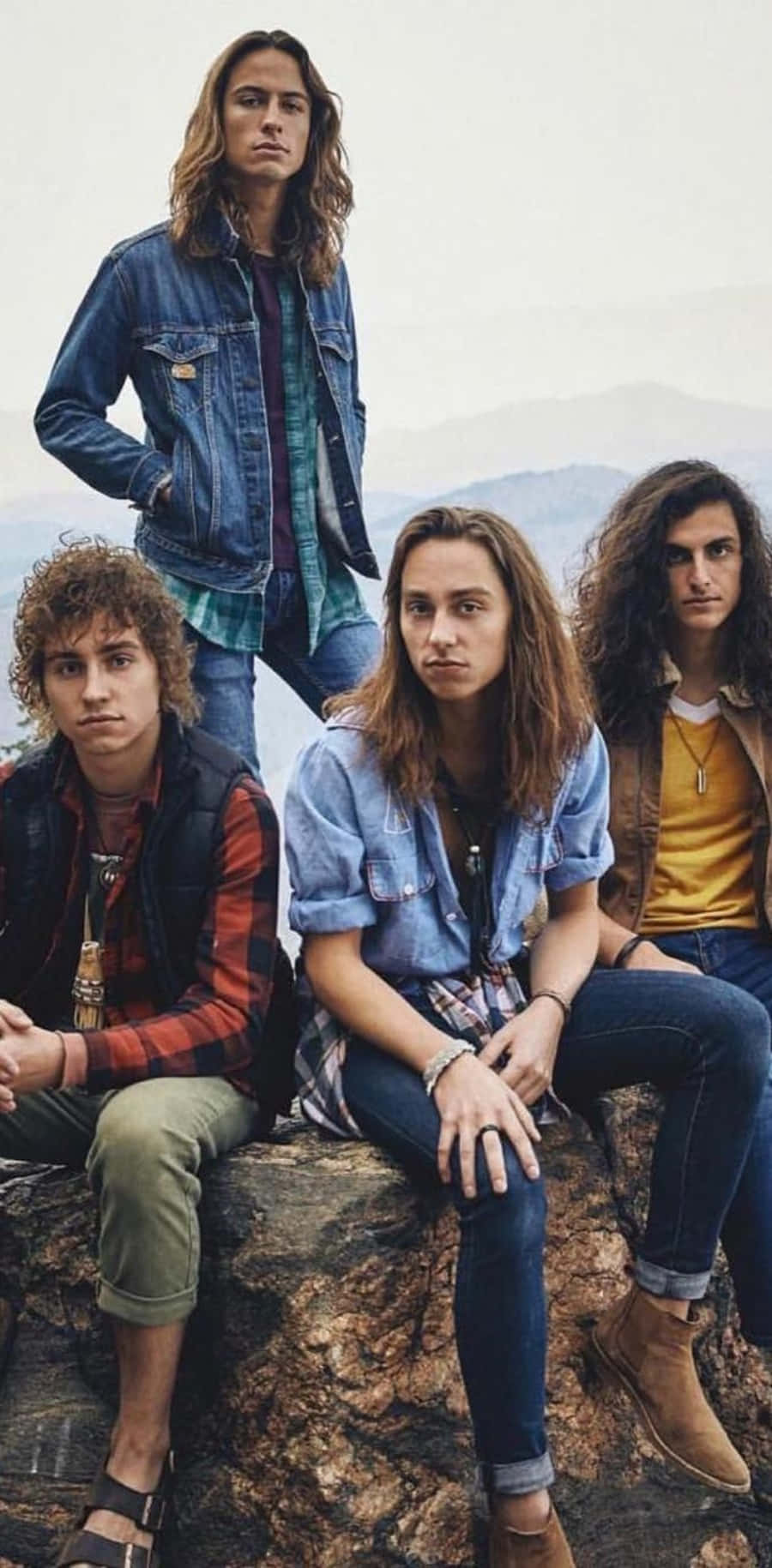 Bandmates Of Greta Van Fleet Posing For A Still Shot Wallpaper