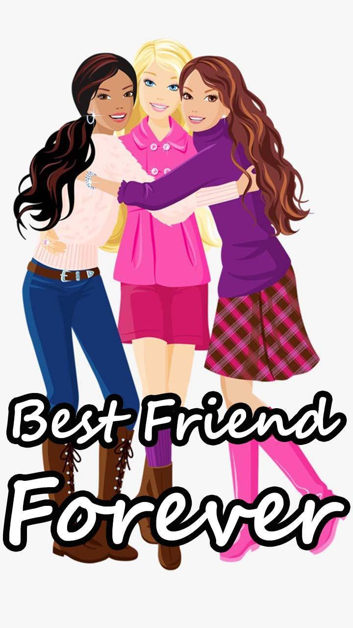 Barbie Cartoon Best Friend Forever Wallpaper