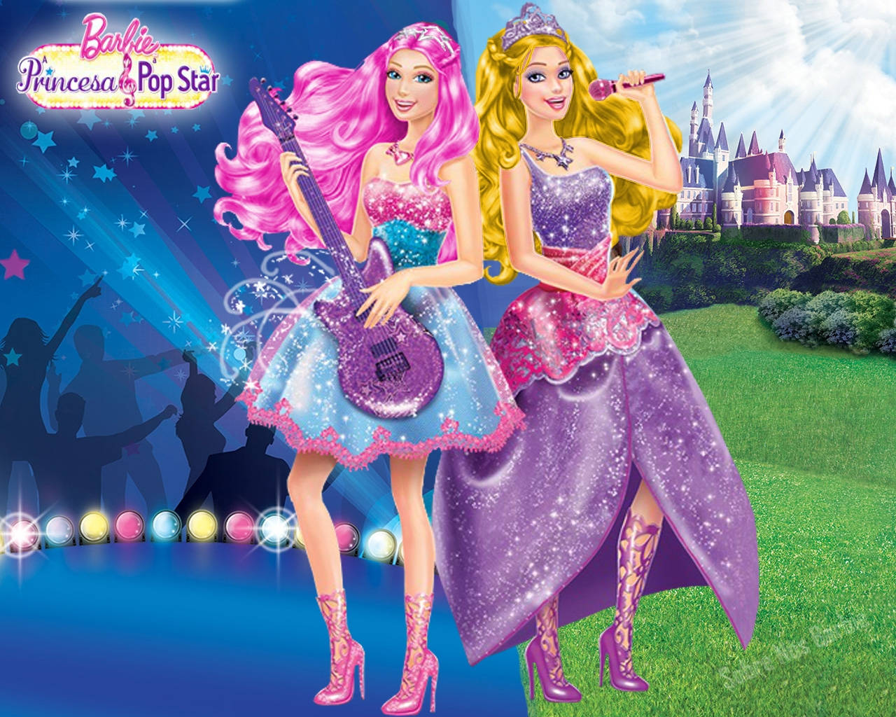 Barbie Princess And Popstar Performing Wallpaper