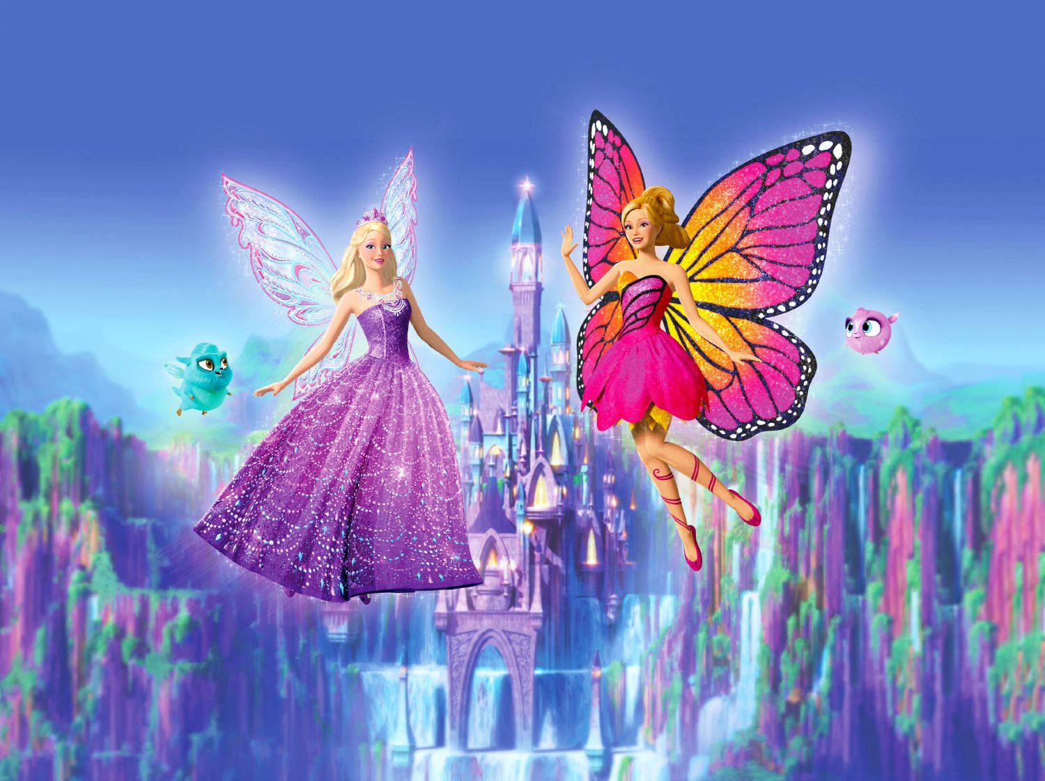 Barbie Princess Catania Mariposa Flying Wallpaper