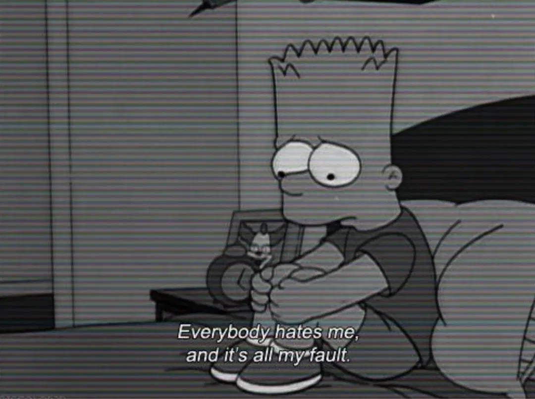 Bart Sad Everyone Hates Me Wallpaper