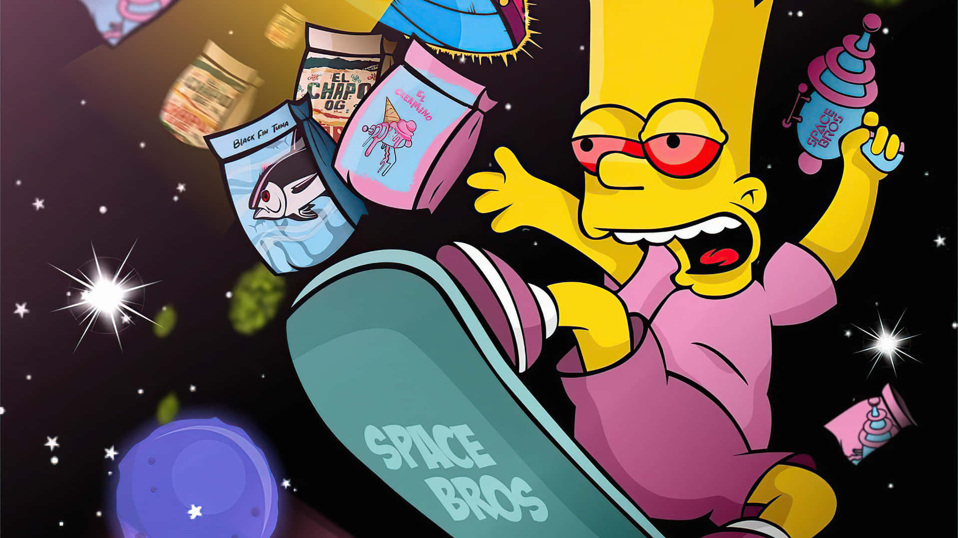 Download free Bart Simpson Feeling High Wallpaper - MrWallpaper.com