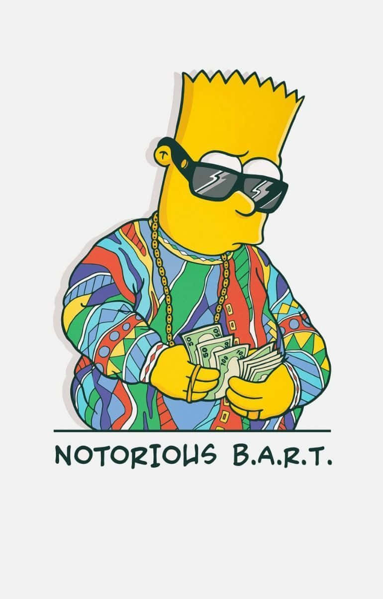 Bart Simpson, Skateboarder And Prankster, Showing Off His Balancing Skills With A Handstand! #dopesimpsons Wallpaper