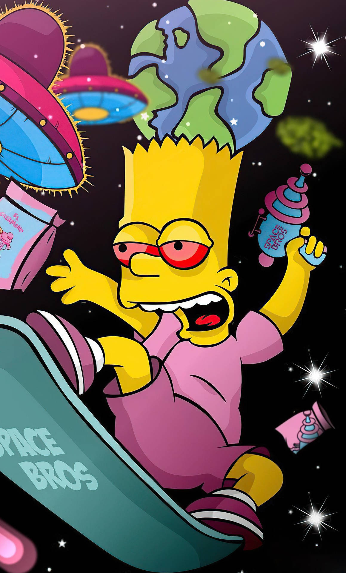Bart Simpson Space Wallpaper