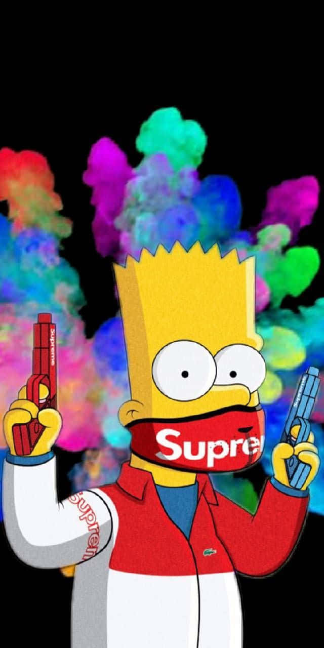 Bart Simpson Sparking Up Wallpaper