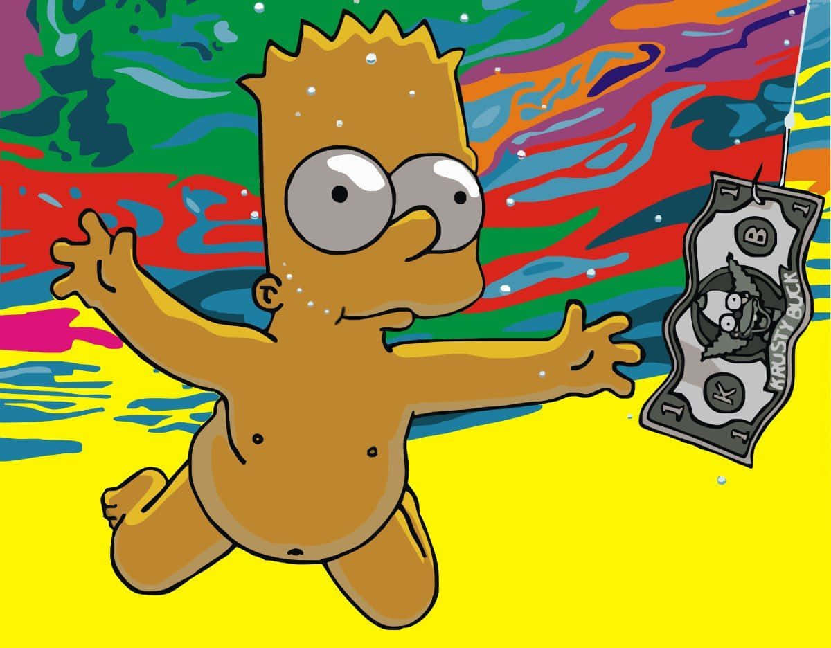 Bart Simpson Weed Money Chasing Wallpaper