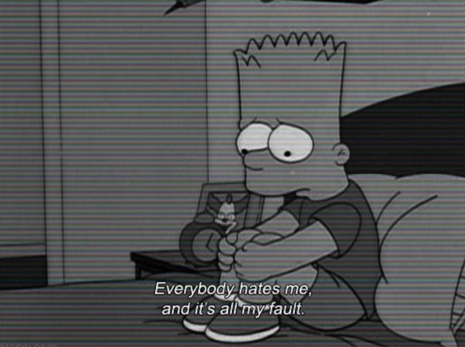 Bart Simpsons Black And White Wallpaper