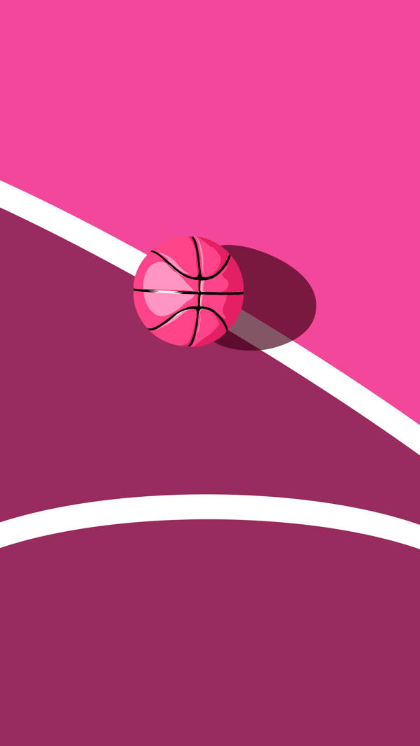 Basketball Iphone Pink Ball And Court Wallpaper