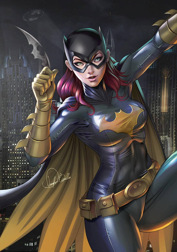 Batgirl Posing For Batman Arkham Knight Iphone Wallpaper