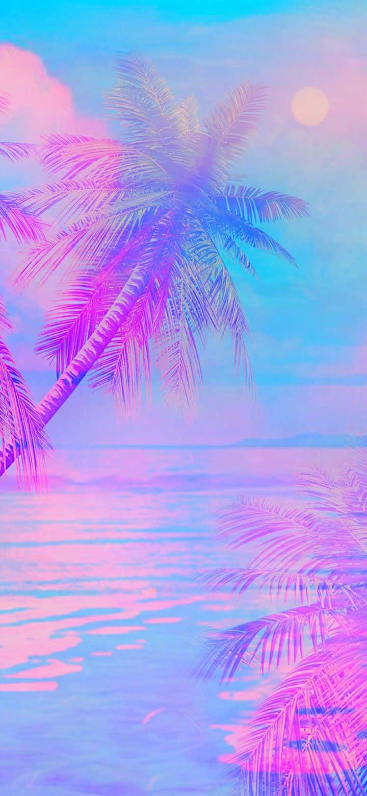 Bathe In The Beauty Of A Pastel Beach. Wallpaper