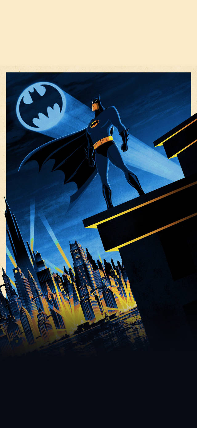 Batman Animated Standing Pose Mobile Wallpaper