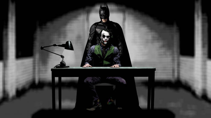 Batman Behind Sad Joker Wallpaper